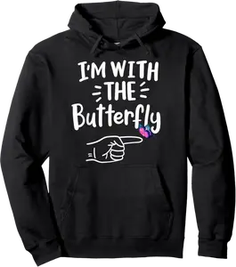 I'm With Butterfly Party Matching Couples Halloween Costume Pullover Hoodie - Lorenzoc Shop 37B0DJM6VLZV
