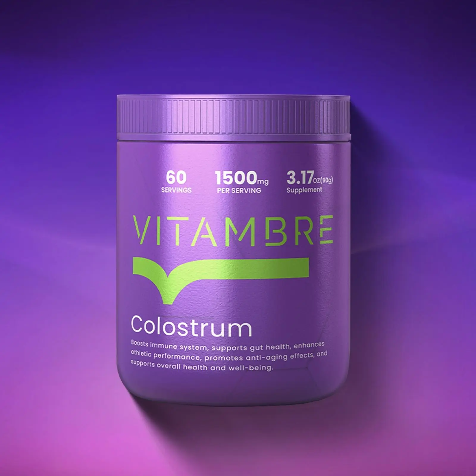 Vitambre Grass-Fed Bovine Colostrum Powder - 1500mg Per Serving, 60 Servings, Non-GMO Gluten-Free, Rich in Immunoglobulins & Growth Factors for Gut Health Immunity and Vitality - Healthcare