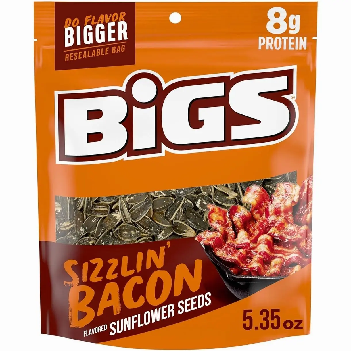 BIGS Sunflower Seeds, Sizzlin' Bacon Flavor, Easter Basket Stuffer for Sports Fans, 5.35 oz.