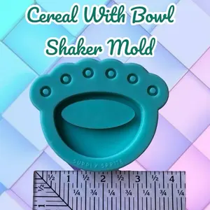 Cereal with bowl shaker Silicone Mold for keychain making