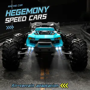 SG116 1:16 Scale High Speed RC Car 4WD Off-Road Monster Truck, 40KM/H-80KM/H All-Terrain Racing Vehicle, Brushless/Carbon Brush Waterproof RC Crawler with LED Headlights Professional Toys
