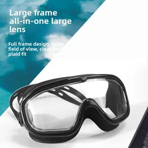 Large Frame Swimming Goggles HD Clear Vision Waterproof Anti Fog for Men Women Children Universal Silicone Comfortable Fit Swim Eyewear