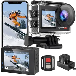 Hiicam Speed 20 Action Camera 4K 60FPS Underwater Camera Waterproof Camera Underwater 131FT with Stabilization Wireless Remote 5X Zoom 170° Wide Angle
