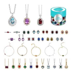 Fizz and Rizz 925 Sterling Silver Jewelry Mystery Box with Random Necklace Earrings Bracelet Adjustable Ring Cute Surprise Fun Gift for Graduation, Birthday, Anniversary with Fizz Bomb Reveal