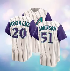 Baseball jerseY RandyJohnson #51- LuisGonzalez#20 - Soto, easy to wear and very fashionable, can be a gift for anyone