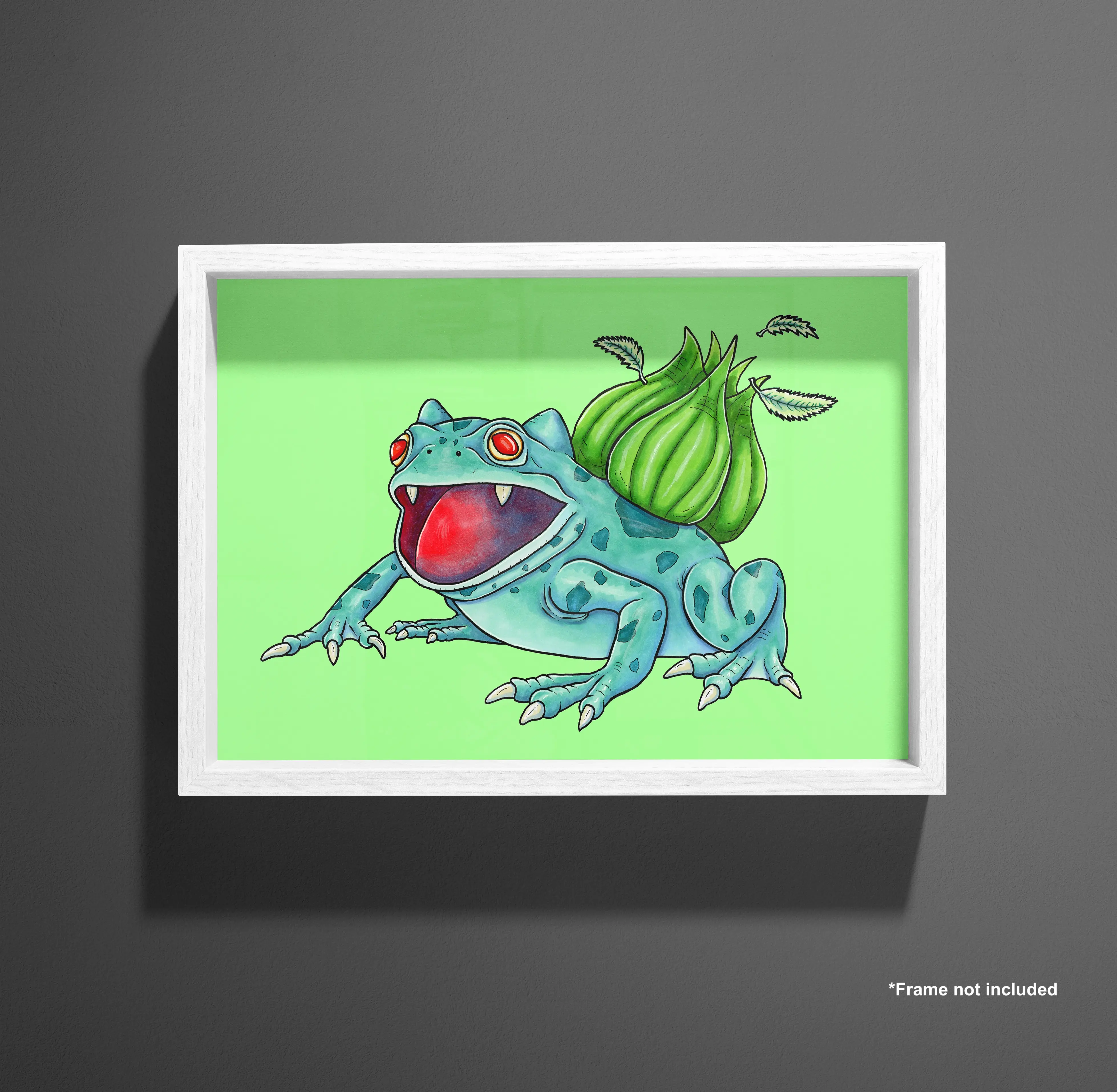 Realistic Bulbasaur Pokemon Unframed Art Print