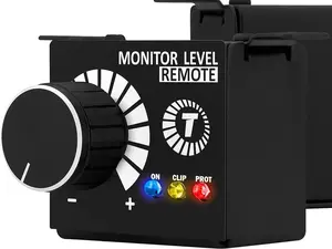 Taramps Monitor Level Remote Controller Volume Regulator Bass Knob for Specific Amplifiers with Integrated LEDs and Clip Protection Small Black