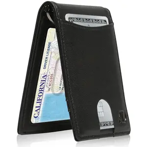 Slim Bifold Wallets For Men - Thin Minimalist Money Clip Wallet Mens Front Pocket Credit Card Holder RFID Blocking