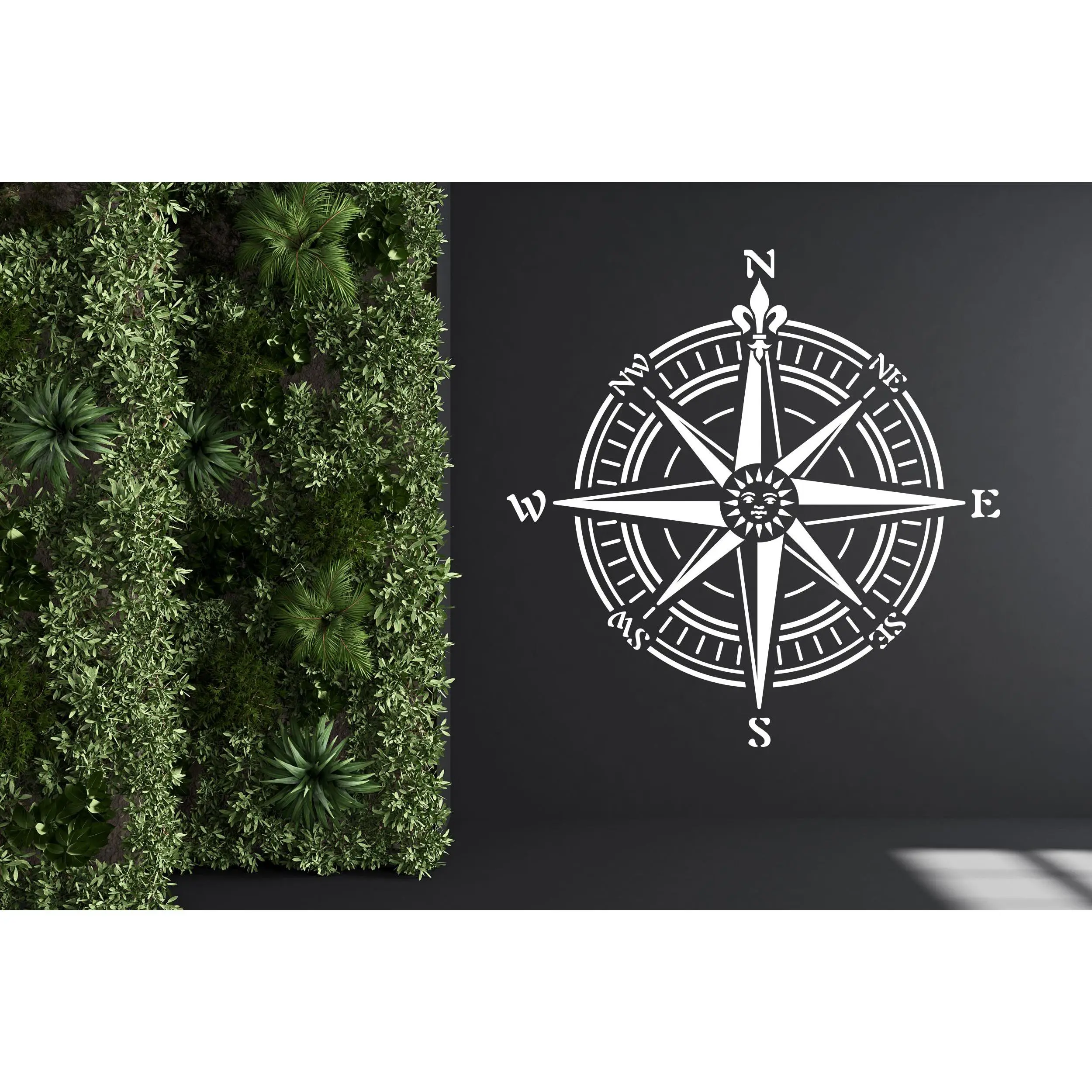 Brand Name Compass Rose Stencil - Mylar Template Reusable