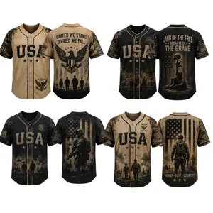 USA Patriotic Baseball Jersey, American Flag Military Shirt, Veteran Tribute Jersey, Freedom Eagle Baseball Jersey, Army Soldier Graphic Button Up, 4th of July Apparel, Independence Day Gift, USA Pride Uniform, Tactical Camo Jersey, Gift for Men Women
