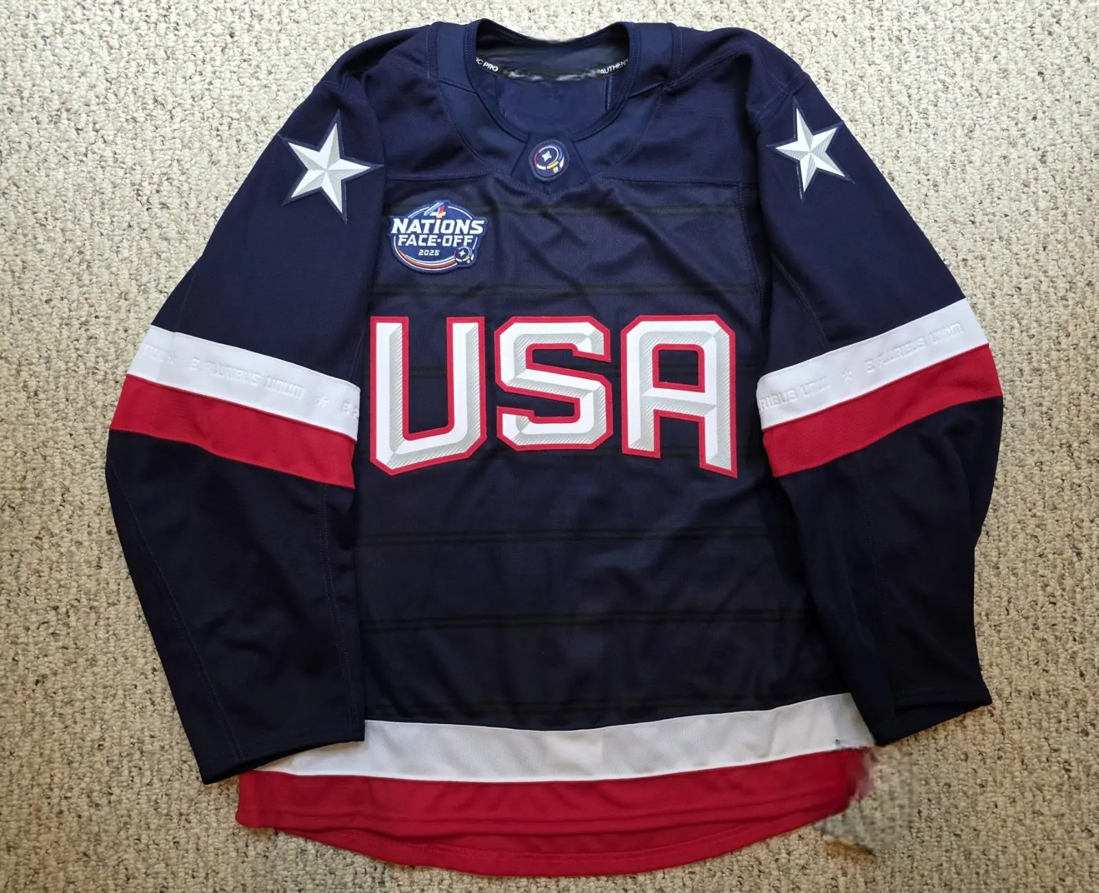 USA Hockey Fan Jersey - International Tournament Style - Pro Cut Breakaway Design - Red White Blue Team Colors - Men's Ice Hockey Shirt - Patriotic Sports Gift