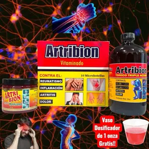 Kit Artribion Vitaminado Extra Strong Fast-Acting - Bebida 32 oz , Ampolleta 10 Dosis de 15 Ml  y Gel Para el Dolor súper reforzado