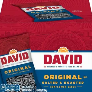 DAVID Sunflower Seeds, Original Flavor, 1.75 oz. (Pack of 24)