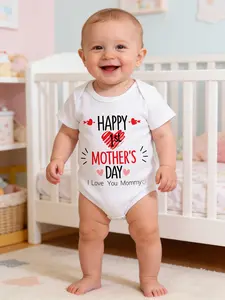 Our First Mother's Day Baby One-Piece Mother's Day Gift，Short Sleeve Newborn onesie baby boys & girls clothes