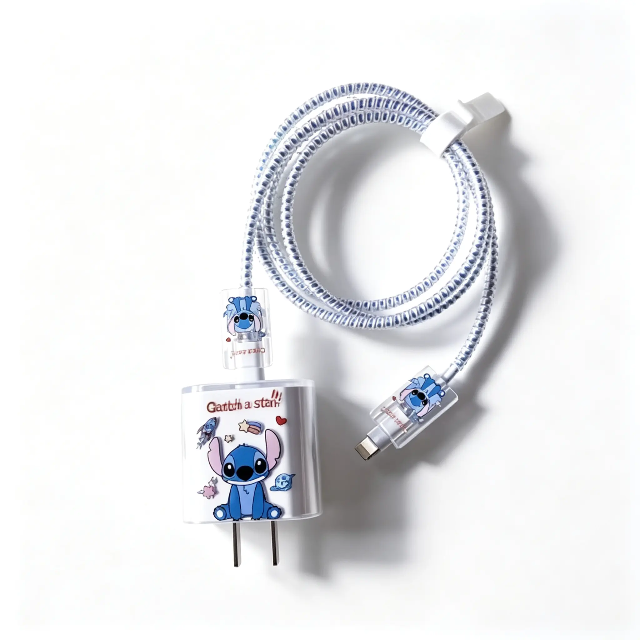 Disney Stitch Charger Cover For 20W Apple Adapter Cute Silicone Protector With Cable Organizer And Bite Guard