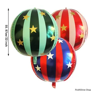 3pcs Mixed 22-Inch Star-Striped Aluminum Foil Balloons, Elegant Decorative Balloons for Wedding, Home & Party Decorations