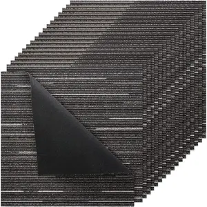 VEVOR Carpet Tiles Reusable 24x24 inch, 24 PCS Modular Carpet Square Rug, Commercial Floor Soft Padded for Seamless Cover 96sq. ft, Easy DIY for Living Room Bedroom Office Indoor, Dark BrownVEVOR Super Brand Day