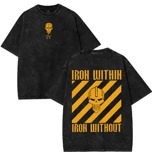 Iron Warriors 40k Game Vintage Washed Tee, Adeptus Astartes Ultramarine Unisex Heavyweight T-shirt, Top Men gift Fabric Menswear Collar Oversized