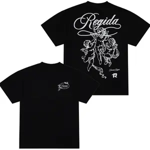 Fuerza Regida Angels Graphic T-Shirt, Vintage Music Tee, Soft Cotton Blend Shirt, Bold Streetwear Apparel for Men, Music Fan Gift