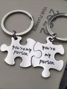 2pcs couple keychain, best couple gift. You are my person, I love you, puzzle pieces. He, she, keychain, boyfriend