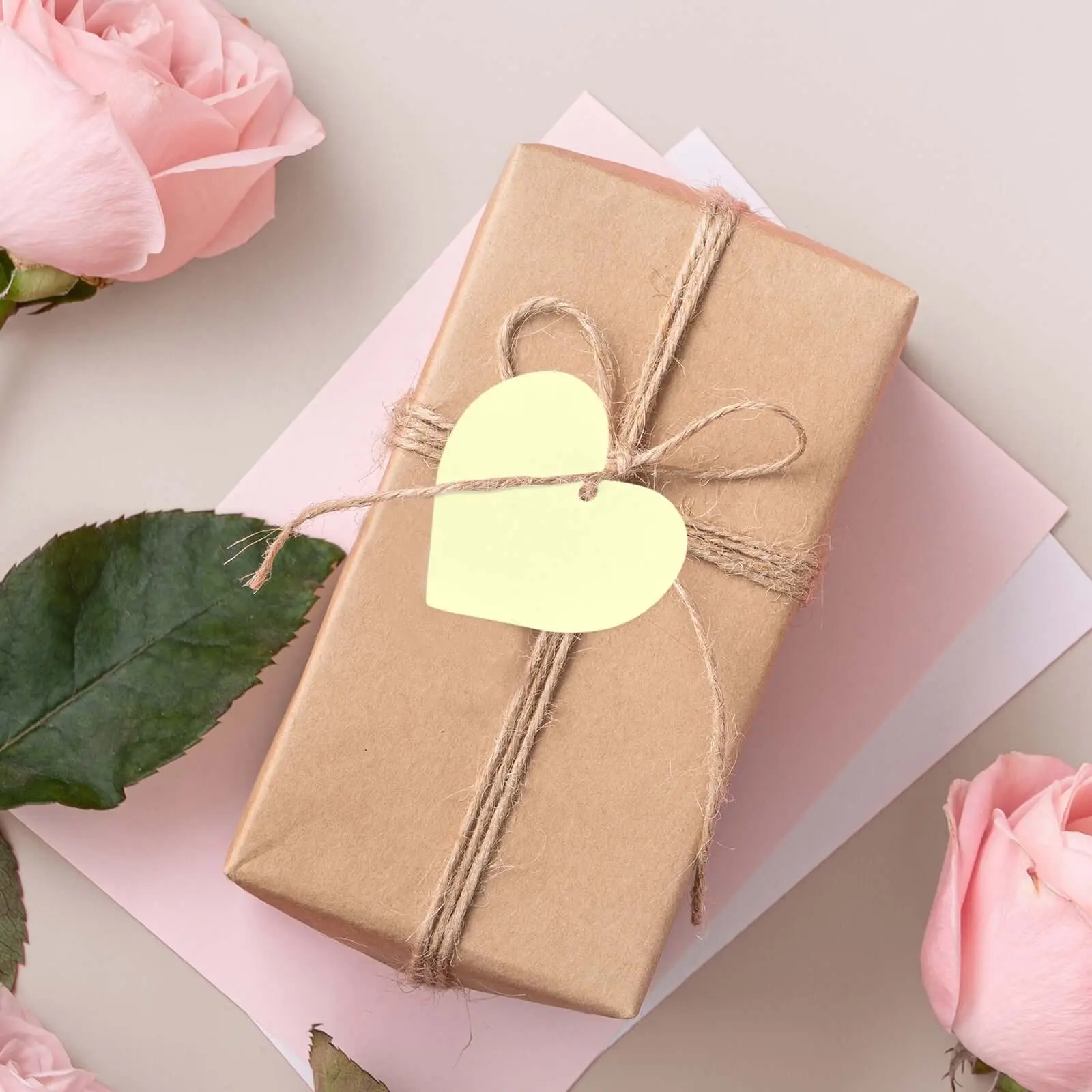 100 Pack Ivory Printable Heart Shape Wedding Favor Gift Tags 2"