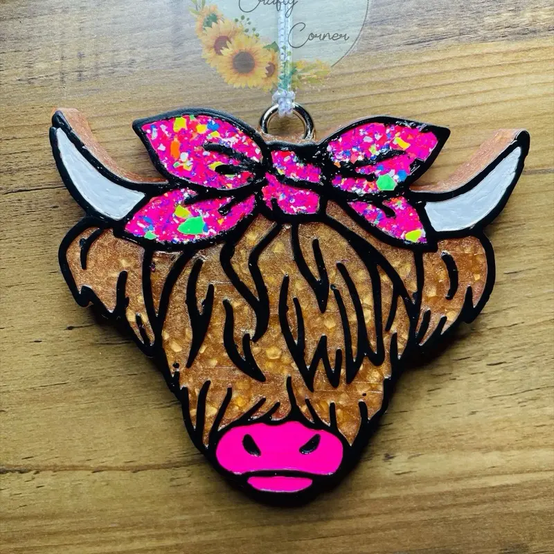 Highland Cow Theme Car Freshie