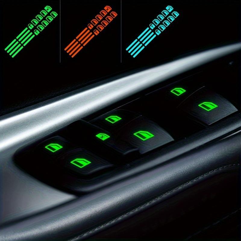 Car Window Button Logo Car Door Interior Panel Window Console Button Switch Decal Luminous ...