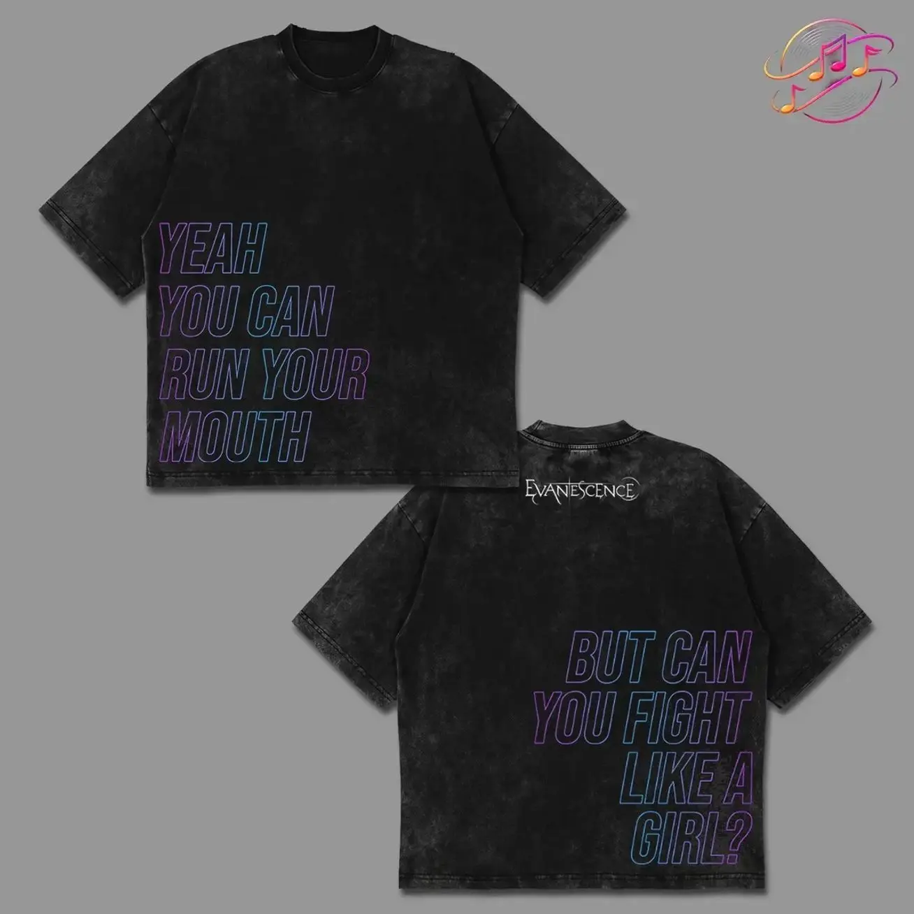 Fight Like A Girl - Sanctuary World Tour 2026 For Evanescence Concert Outfit High-quality Acid Washed Cotton T-Shirt, Streetwear Style Shirt Rock Band Shirt, Sanctuary Album Merch, Amy Lee Evanescence Rock Fan Graphic Tee, For Rock Lover B0A