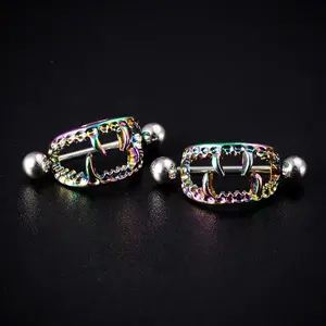 Stainless Steel Tooth Nipple Ring Body Puncture Anti-allergic Milk Decoration