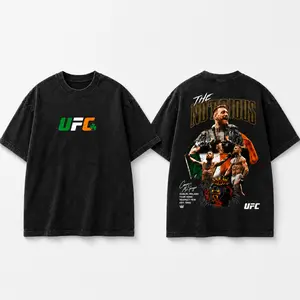 Men's UFC 329 Black Conor McGregor T-Shirt, The Notorious UFC Graphic Tee, UFC MMA Shirt, Gift for Fighters, Sports Apparel,Regular,Grunge