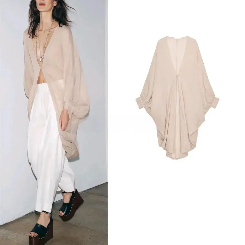 Asymmetrical Linen Blend Tunic