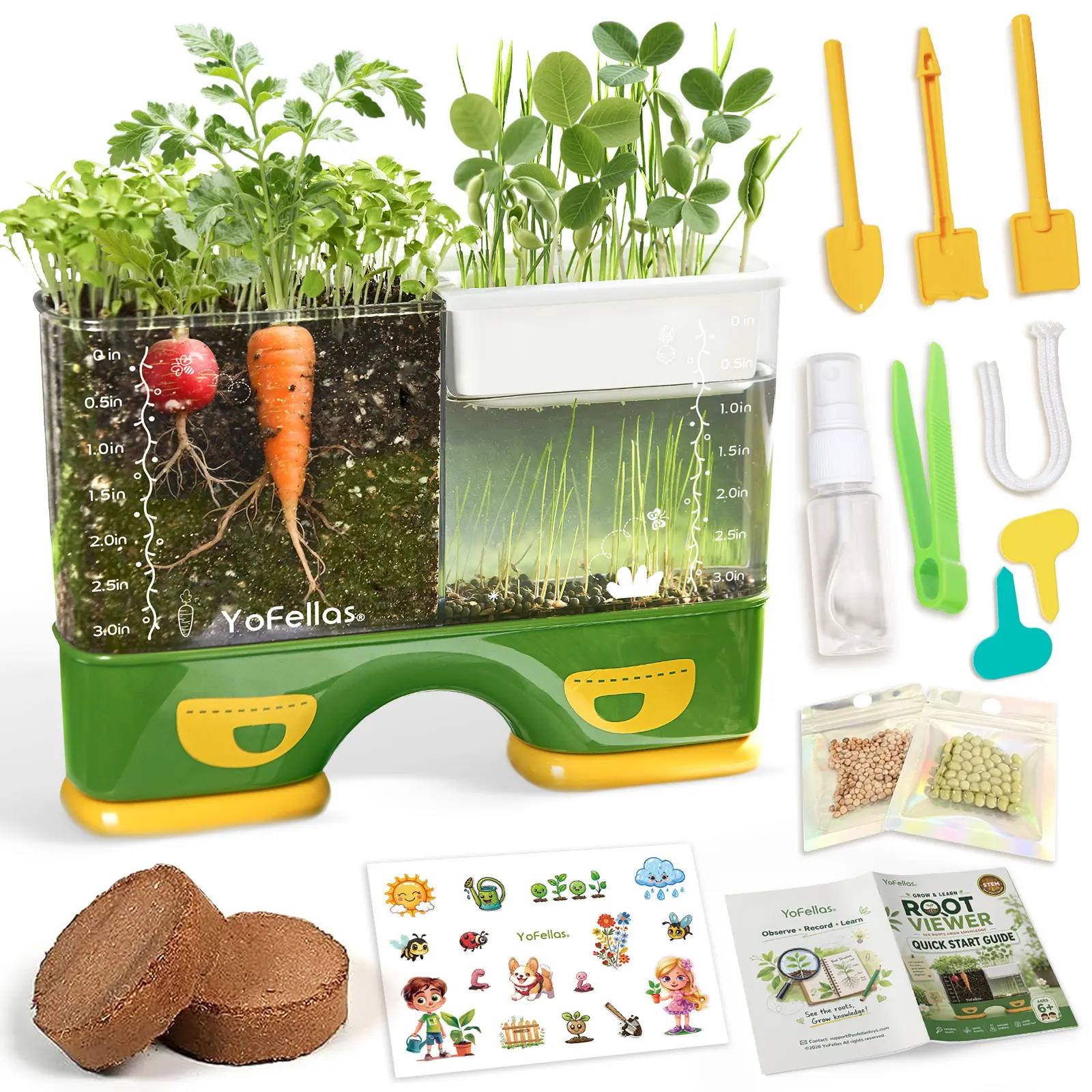 Root Viewer Science Kit for Kids – Grow Your Own Plant STEM Toy & Gardening Kit for Ages 6-12 – Educational Gift for Boys & Girls with Soil, Hydroponics, Journal & Stickers