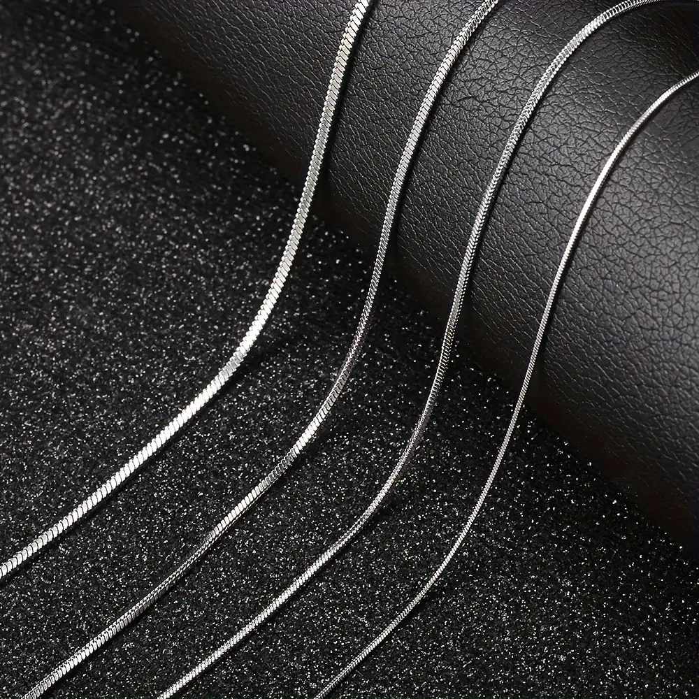 Elegant Silvery Stainless Steel Square Snake Chain Necklace for Women - Sleek & Flexible Design in 0.9/1.2/1.5/2mm Widths, 22" Length Ideal Everyday Accessory & Gift