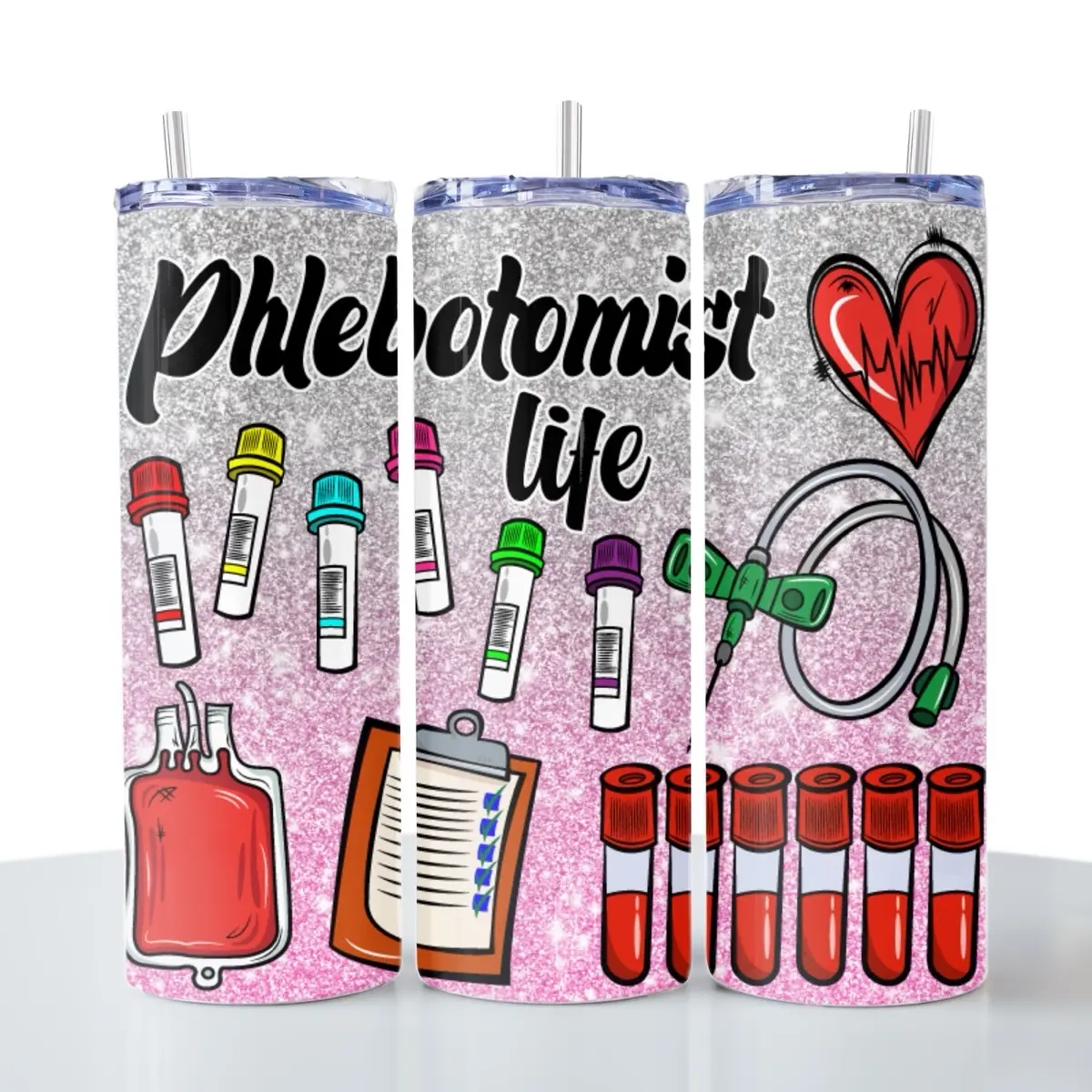 Phlebotomist Life 20oz Stainless Steel Tumbler Occupation Tumbler Drinkware Bottle Lid Portable Washable Cup Straw Water Bottles Reusable Mug Stylish Flasks Bottled skinny tumbler