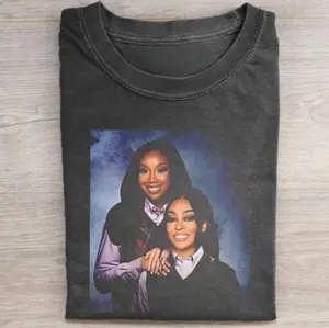 Vintage Funny Stepsister Brandy & Monica Tour Music Graphic Tee - Brandy Merch Tee - Short Sleeve Graphic T-shirt - 90's R&B - Gift Shirt - Music Tour Shirt Gift - Top Menswear Womenwear Streetwear