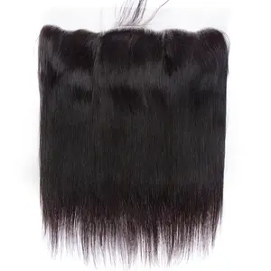 13X4 Lace Frontal Only Straight HD Transparent Lace Frontal 14-22Inches  Brazilian Hair 100% Remy Human Hair Pre Plucked Bleached Knots