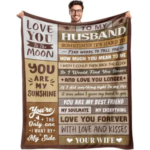 Gifts for Husband from Wife - Birthday Gifts for Husband - Anniversary Wedding Gift for Men - Christmas Valentines Day Gift for Him - Best Husband's Ever Present - to My Man Blanket