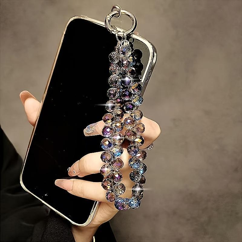 Shiny Rhinestone Decor Phone Lanyard 3Pcs, Durable ABS Strap with Detachable Metal Ring, Ideal for Commuter Dating Party Outfits