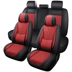 Front Rear Seat Cover Full Set 5-Seats Nappa Leather Airbag-Compatible  Protector Cushion For SUV Sedans Trucks