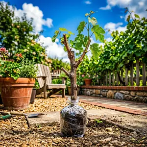 Grape tree sapling, high-quality fruiting variety, suitable for yard planting and potted cultivation, robust premium seedling.