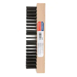 212 MAIN Carbon Steel Wire Brush - 2.5x7 in Block Handle Wire Cleaning Tool - Pack of 6