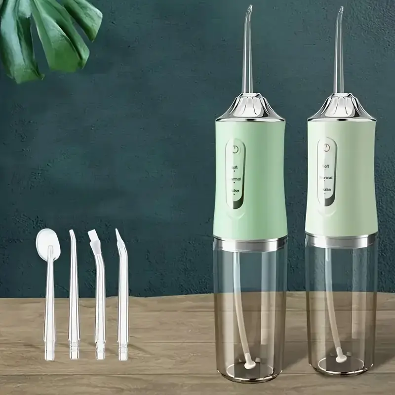 Rechargeable Wireless Electric Water Flosser, Three Modes, Four Heads, 360 Degree Rotating Head, USB Powered, Perfect Oral Care Gift