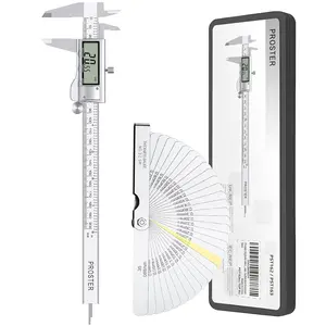 Proster 8inch/200mm Digital Vernier Caliper + 32 Blades Feeler Gauge, Stainless Steel Caliper Measuring Tool, Fraction/Inch/Metric Electronic Caliper with Large LCD Screen