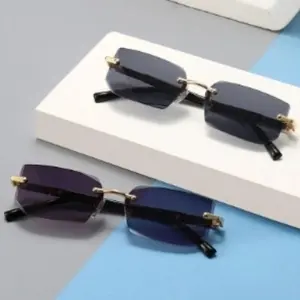 Fashion Rimless Sunglasses 3PCS Popular Shades for Female Male Summer Travel