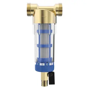 40 Micron Spin Down Sediment Filter,Reusable Sediment Water Filter,Washing Machine Water Filter,Whole House Pre-Filtration System for City Water & Well Water,25GPM,1" MNPT+3/4" FNPT+3/4" MNPT