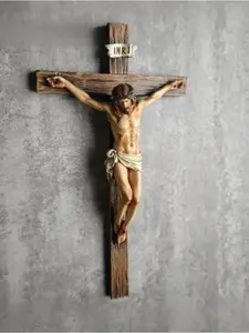 Catholic Crucifix Wall Cross Jesus Christ Inspirational Home Decor Stylish Religious Decor Devout Gift 9.65H Renaissance Sculpture Handmade