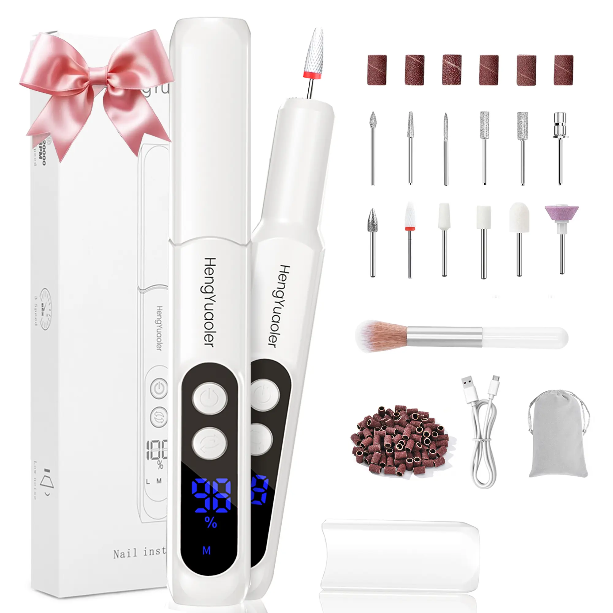 Electric Nail Drill Machine Professional 20000RPM Portable Manicure Pedicure Polishing Shape Tools Efile Nail File Drill Kit for Acrylic, Removing Acrylic Gel Nails footcallusremover  Plug Polygel