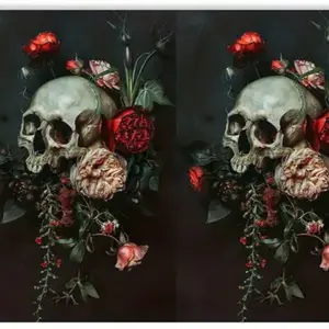 Skull and Rose Debit Card Skin - Protect Your Card from Damage Set of2