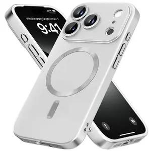 Magnetic Phone Case For iphone 17Air 17 16 15 14 13 Pro Max/17Pro/17 ,Drop Protection Shockproof  Bumper with Camera Lens Protector,Matte Metallic