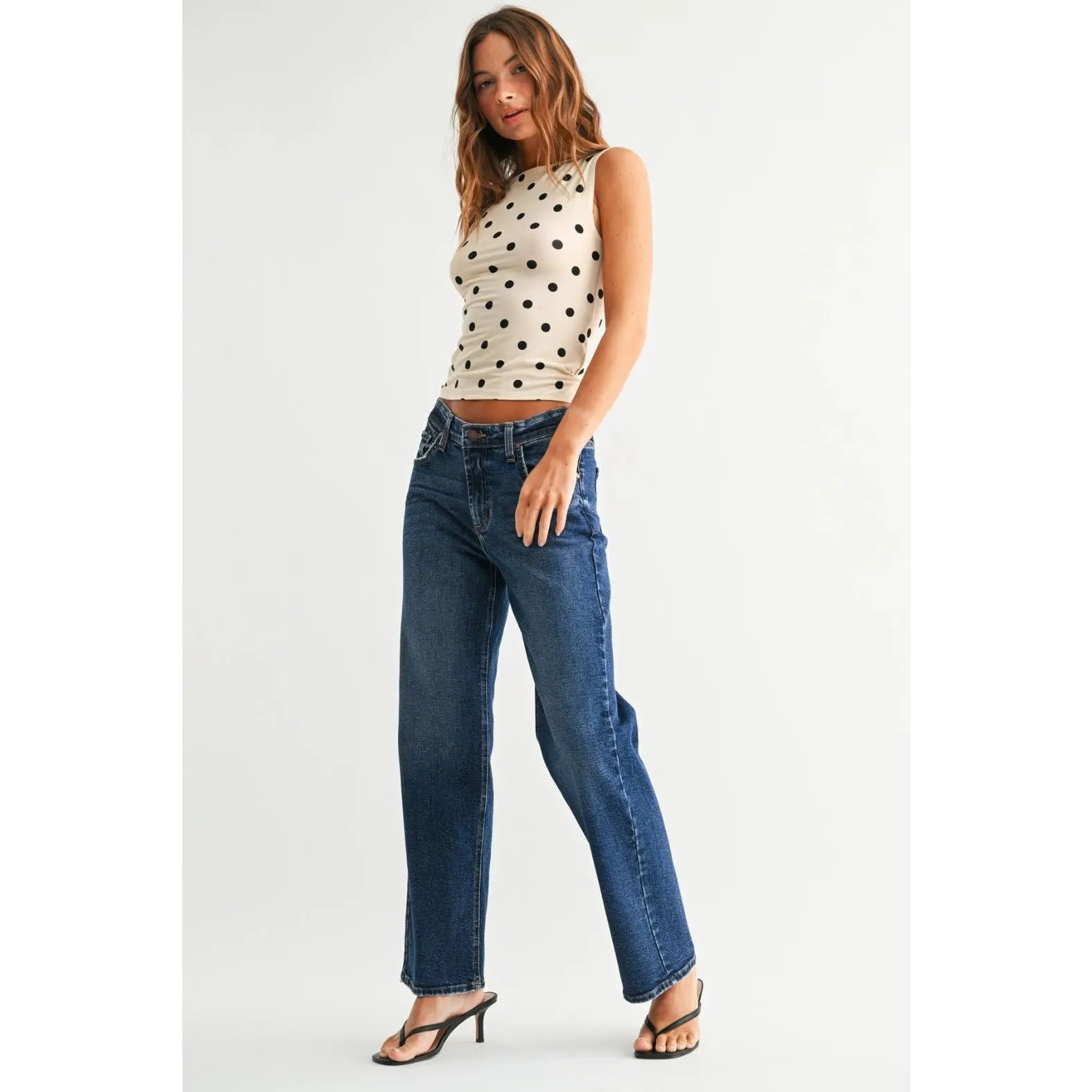 Just Black Denim Mid-Rise Stretch Bow Boyfriend Denim - Dark Wash